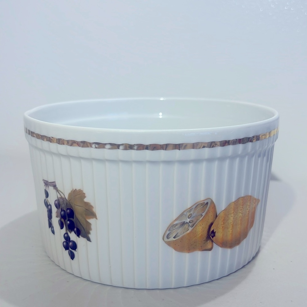 Vintage Royal Worcester Evesham Soufflé Casserole Dish Shape #46 MCM 7”H x 3.75”
